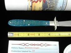 Tuna Valley Cutlery Blue Fugates Jigged Bone Mountain Cougar Swing Guard Knife Rare 1 of 10 COA USA