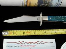 Tuna Valley Cutlery Blue Fugates Jigged Bone Mountain Cougar Swing Guard Knife Rare 1 of 10 COA USA
