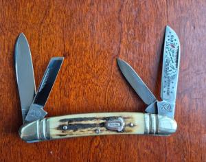 3 7/8" 1st Generation Bulldog 1984 Old Dominion Stag Handle 1 of 300 Knife Collectors 4-blade ODKCA,