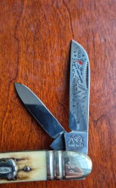 3 7/8" 1st Generation Bulldog 1984 Old Dominion Stag Handle 1 of 300 Knife Collectors 4-blade ODKCA,