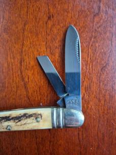 3 7/8" 1st Generation Bulldog 1984 Old Dominion Stag Handle 1 of 300 Knife Collectors 4-blade ODKCA,