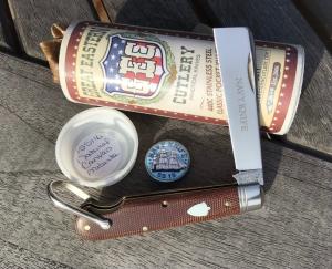 Great Eastern Cutlery 15S116 GEC Navy Knife Natural Canvas Micarta 440SS Nice!!