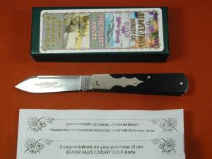 Beaver Falls Cutlery Linear Cut Ebony Barn Door Hinge Jack Knife NIT Cooper Cut. 1 of 25 USA BDH-LCE