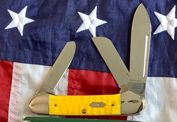 2007 Gunboat Canoe (Mdl# 6394 SS) w/ Bright Yellow Bone Handles. NOS in Orig box Minty 2007 Gunboat Canoe (Mdl# 6394 SS) w/ Bright Yellow Bone Handles. NOS in Orig box Minty