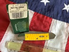 2007 Gunboat Canoe (Mdl# 6394 SS) w/ Bright Yellow Bone Handles. NOS in Orig box Minty