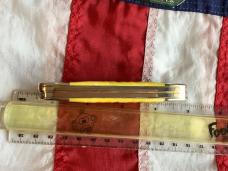 2007 Gunboat Canoe (Mdl# 6394 SS) w/ Bright Yellow Bone Handles. NOS in Orig box Minty