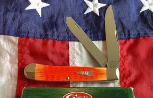 2008 Case xx (Mdl# 6254 SS) w/ Tangerine Orange Bone Handles. NOS in Orig box Minty