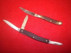 SHRADE OLD TIMER USA 120T USED IMPERIAL IRELAND NRA NEW TWO KNIFE LOT