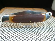 SCHRADE OLD TIMER 125OT MUSTANG NOS VINTAGE U.S.A. 1095 CARBON STEEL LINER LOCK NIB KNIFE & SHEATH 