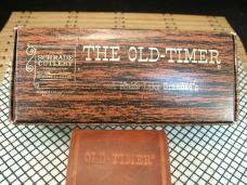 SCHRADE OLD TIMER 125OT MUSTANG NOS VINTAGE U.S.A. 1095 CARBON STEEL LINER LOCK NIB KNIFE & SHEATH 