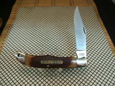 SCHRADE OLD TIMER 125OT MUSTANG NOS VINTAGE U.S.A. 1095 CARBON STEEL LINER LOCK NIB KNIFE & SHEATH 
