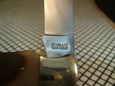 SCHRADE OLD TIMER 125OT MUSTANG NOS VINTAGE U.S.A. 1095 CARBON STEEL LINER LOCK NIB KNIFE & SHEATH 