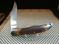 SCHRADE OLD TIMER 125OT MUSTANG NOS VINTAGE U.S.A. 1095 CARBON STEEL LINER LOCK NIB KNIFE & SHEATH 