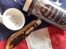 AAPK 2025 Great Eastern, GEC Tidioute Cutlery, 922225 w/ Sweet Amber Carved Stag Bone Handles -NOS