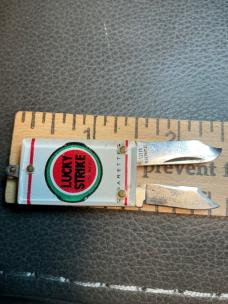 Luck strike cigarette key chain knife /file