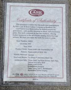 CASE XX ** 25th ANNIVERSARY 2025 GATOR JIG BONE RUSSLOCK SET