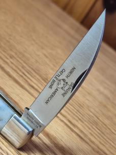 Great Eastern Cutlery 470123 Viper, Stone Wash Blue Natural Bone. Brand New, Mint in Original Tube.