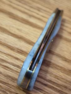 Great Eastern Cutlery 470123 Viper, Stone Wash Blue Natural Bone. Brand New, Mint in Original Tube.