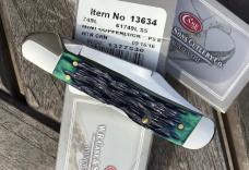 Case XX 2016 Mini Copperlock Hunter Green Peach Seed Jig Bone Gorgeous!