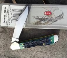 Case XX 2016 Mini Copperlock Hunter Green Peach Seed Jig Bone Gorgeous!