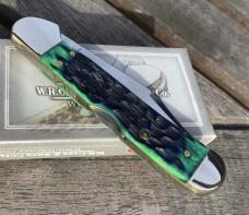 Case XX 2016 Mini Copperlock Hunter Green Peach Seed Jig Bone Gorgeous!