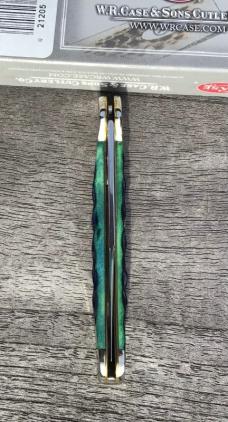 Case XX 2016 Mini Copperlock Hunter Green Peach Seed Jig Bone Gorgeous!
