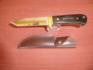 Vintage Browning Fixed Blade Tanto Knife w Sheath