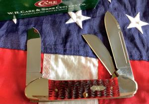 2006 Gunboat Canoe (Mdl# 6394 SS) w/ Sweet Crimson? Red Bone Handles. NOS in Orig box Minty