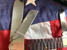 2006 Gunboat Canoe (Mdl# 6394 SS) w/ Sweet Crimson? Red Bone Handles. NOS in Orig box Minty