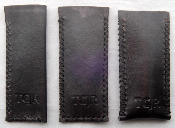 Handmade Leather Pocket Knife Slips by TCJR Leatherworks - MEDIUM Size - 4.25″ long x 1.5″ wide