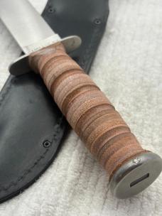 Camillus NY USA Stacked Leather Fixed Blade Sheath Knife-U.S.M.C. (24)