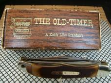 SCHRADE OLD TIMER 25OT FOLDING HUNTER VINTAGE U.S.A. NEW IN BOX CARBON STEEL BLADES SHEATH & PAPERS