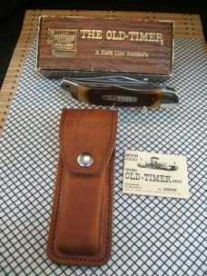 SCHRADE OLD TIMER 25OT FOLDING HUNTER VINTAGE U.S.A. NEW IN BOX CARBON STEEL BLADES SHEATH & PAPERS