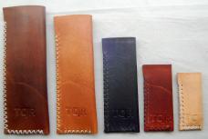 Handmade Leather Pocket Knife Slips by TCJR Leatherworks - LARGE Size - 5.25″ long x 1.75″ wide