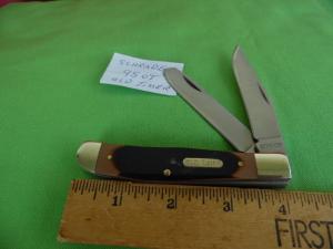 VINTAGE SCHRADE OLD TIMER 4" DELRIN TRAPPER 95OT WITH SNAP & EDGE HANDLED VERY LITTLE VERY NICE