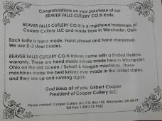Beaver Falls Cutlery Linear Cut Ebony Barn Door Hinge Jack Knife NIT Cooper Cut. 1 of 25 USA BDH-LCE