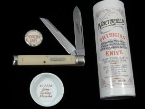 Great Eastern Cutlery GEC Smooth Bone Burlap Micarta Town Physicians Knife NIT USA Made 412226