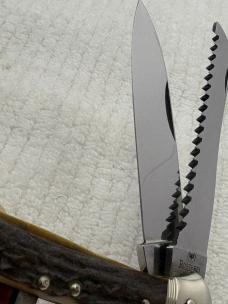 Ed Wusthof Vintage Stag Handle Corkscrew Lock Back Pocket Knife (5)