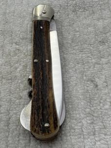 Ed Wusthof Vintage Stag Handle Corkscrew Lock Back Pocket Knife (5)
