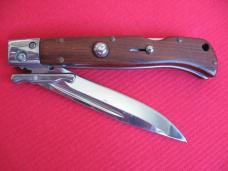 New 9" Roma Italian style Swing Guard Switchblade Knife w/Genuine Wood handles