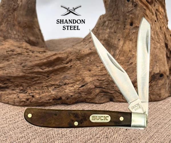 BUCK 381 Mini Trapper 2.75" Closed 2015 Rosewood 2 Blade Pocket Knife (7) BUCK 381 Mini Trapper 2.75" Closed 2015 Rosewood 2 Blade Pocket Knife (7)
