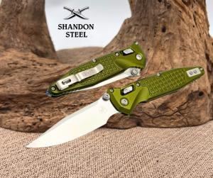 Microtech Socom Ram-Lok Green Aluminum Frag Handles & S/E Stonewash 160RL-10FR