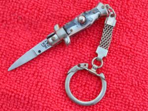  2-34quot Horn Mini Stiletto Keychain Knife -made in Italy