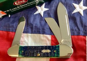 2007 Gunboat Canoe (Mdl# 6394 SS) w/ Great Green Bone Handles. NOS in Orig box Minty