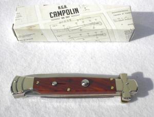 A.G.A. CAMPOLIN ITALY 9" MALTESE EXOTIC COCOBOLO WOOD MODIFIED BAYONET BLADE NICKEL SILVER BOLSTERS
