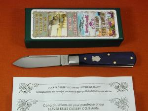 Beaver Falls Cutlery Co Smooth Purple Bone Jack Knife NIT Cooper Cutlery Made in USA PUR