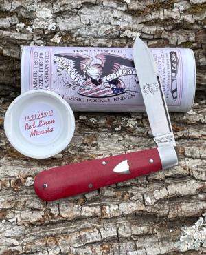 GEC TIDIOUTE ** 152125-STL RED LINEN MICARTA BOYS BADGE KNIFE
