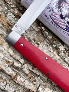 GEC TIDIOUTE ** 152125-STL RED LINEN MICARTA BOYS BADGE KNIFE
