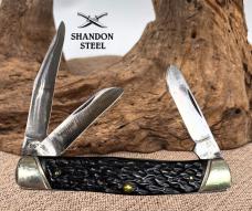 John Primble  USA 3 Blade Stockman Knife Jigged Bone Handle 4" Pocket Knife (5)