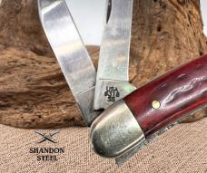 CASE XX 6 DOT 2014 USA POCKET WORN OLD RED BONE STOCKMAN KNIFE 6318 SS (111)